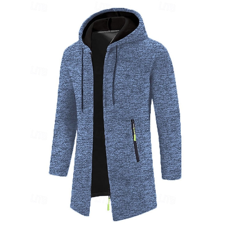 Helvano | Langer Herrenmantel mit Kapuze