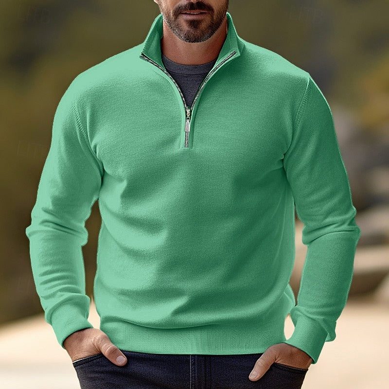 Helvano | Strick-Troyer mit Half-Zip für Herren