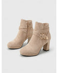 Helvano | Damen Stiefeletten mit Blockabsatz und Schnalle
