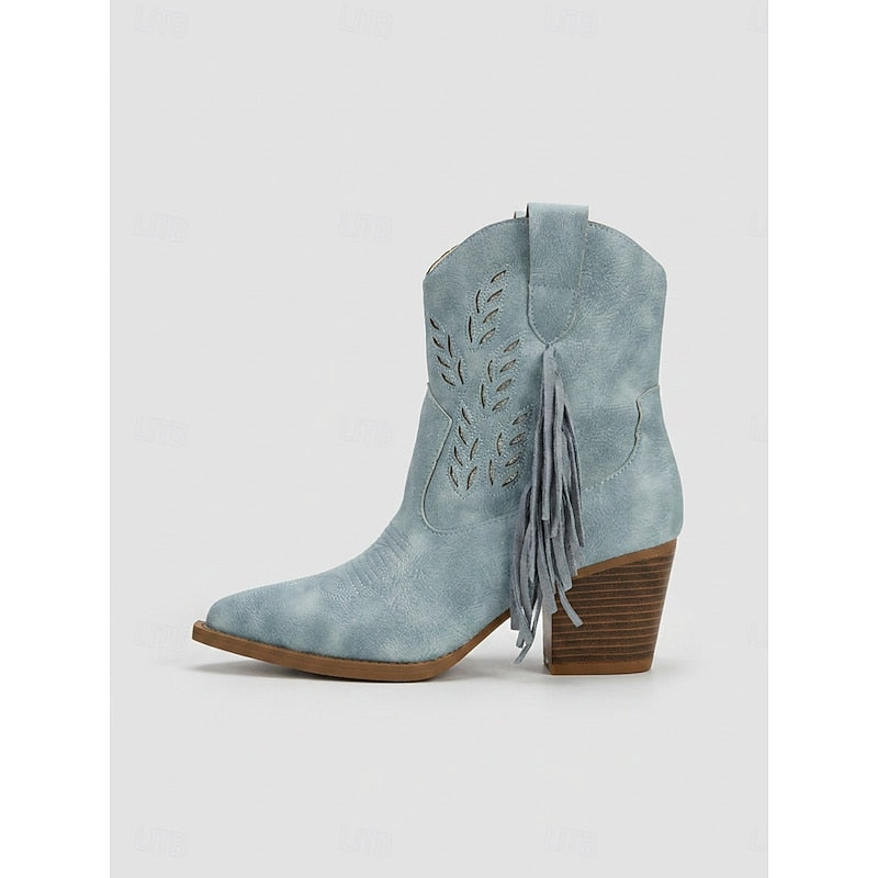 Helvano | Western-Stiefeletten mit Fransen für Damen