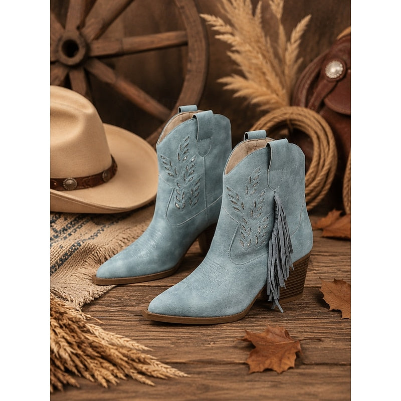 Helvano | Western-Stiefeletten mit Fransen für Damen