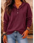 Helvano | Lockerer Damen-Hoodie mit Knopfleiste