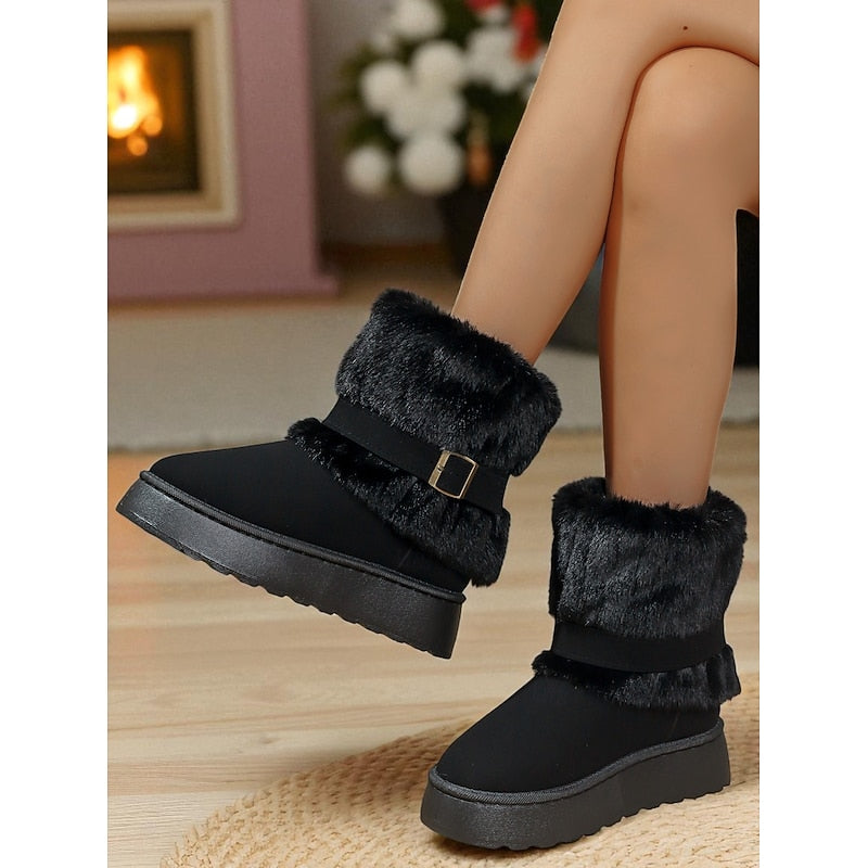 Helvano | Damen-Schneestiefel mit flauschigem Besatz