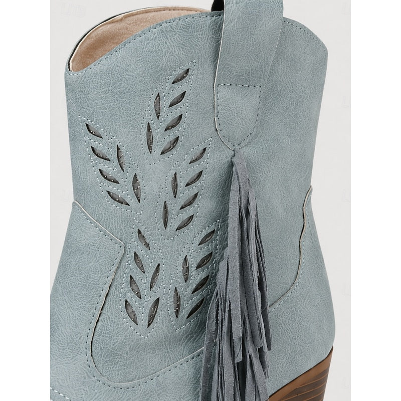Helvano | Western-Stiefeletten mit Fransen für Damen
