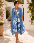 Helvano | Fliessendes Damenkleid mit Doppellage