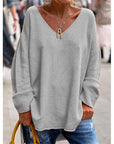 Helvano | Lockerer Strickpullover mit V-Ausschnitt für Damen
