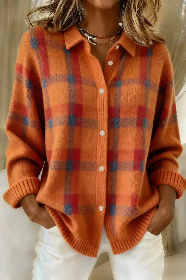 Helvano | Lange Strickjacke mit Knöpfen für Damen