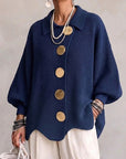 Helvano | Oversized Strickjacke mit Knöpfen für Damen