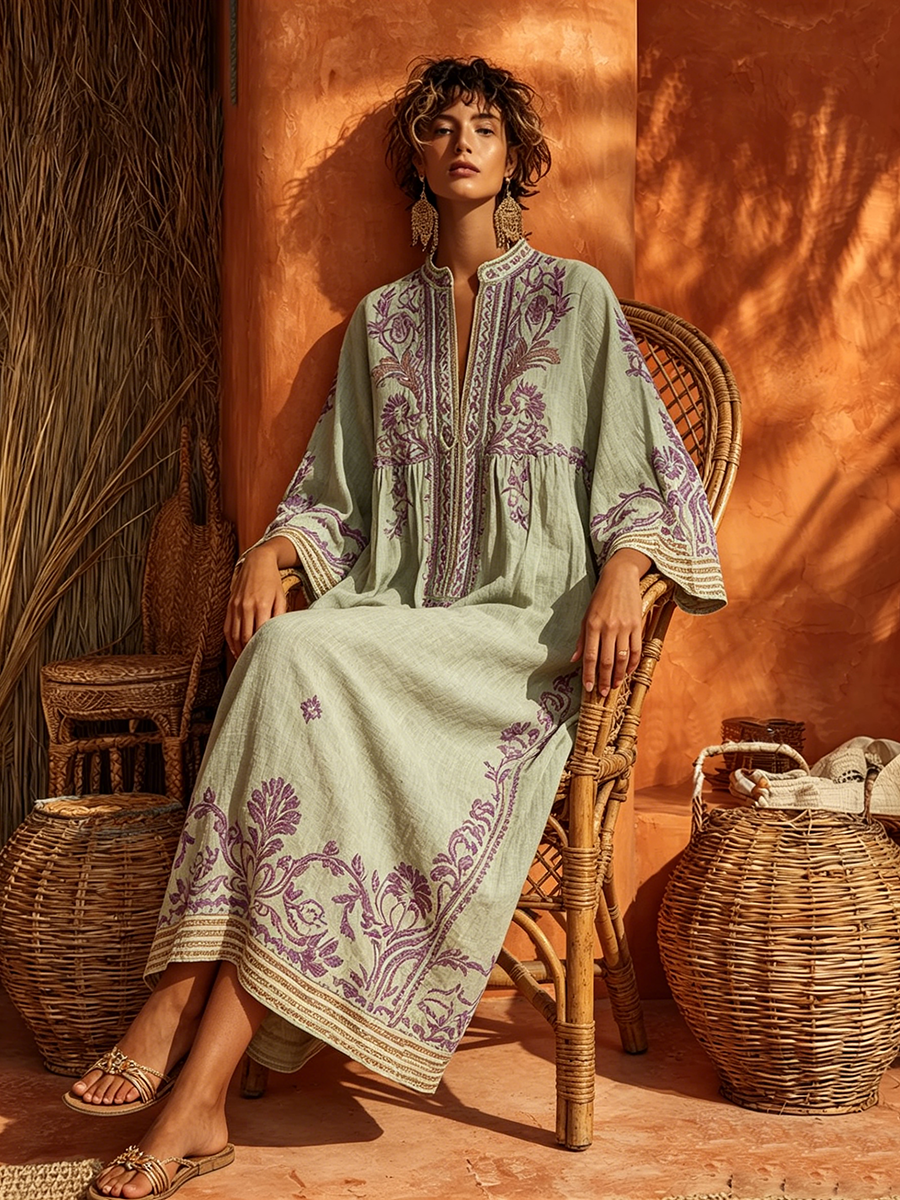 Helvano | Fliessendes Sommerkleid mit Stickerei für Damen