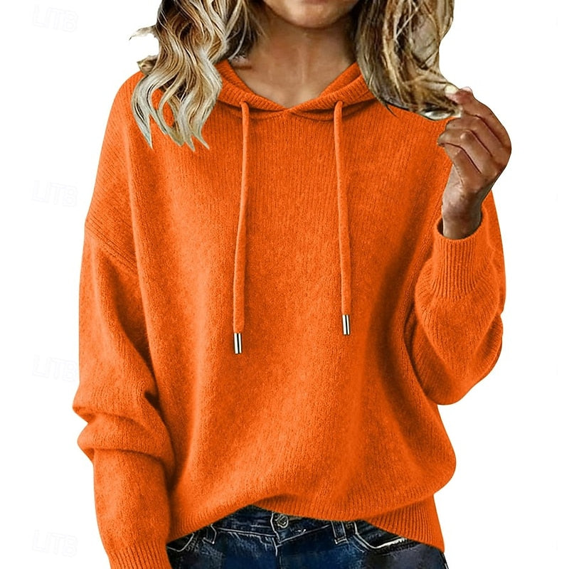 Helvano | Lockerer Strickpullover mit Kapuze