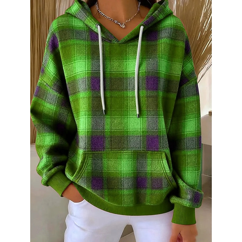 Helvano | Karierter Kapuzenpullover für Damen