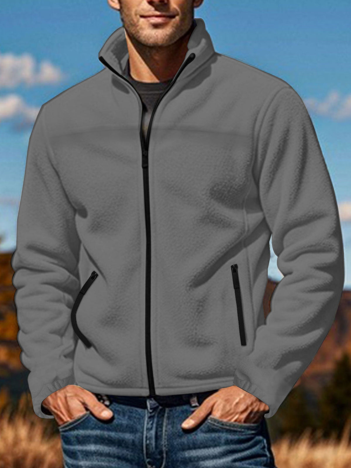 Helvano | Fleecejacke für Herren mit Stehkragen