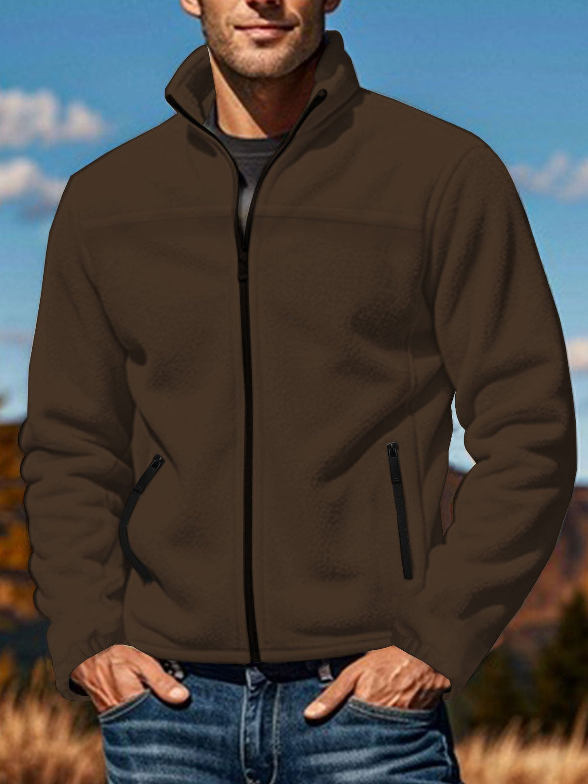Helvano | Fleecejacke für Herren mit Stehkragen