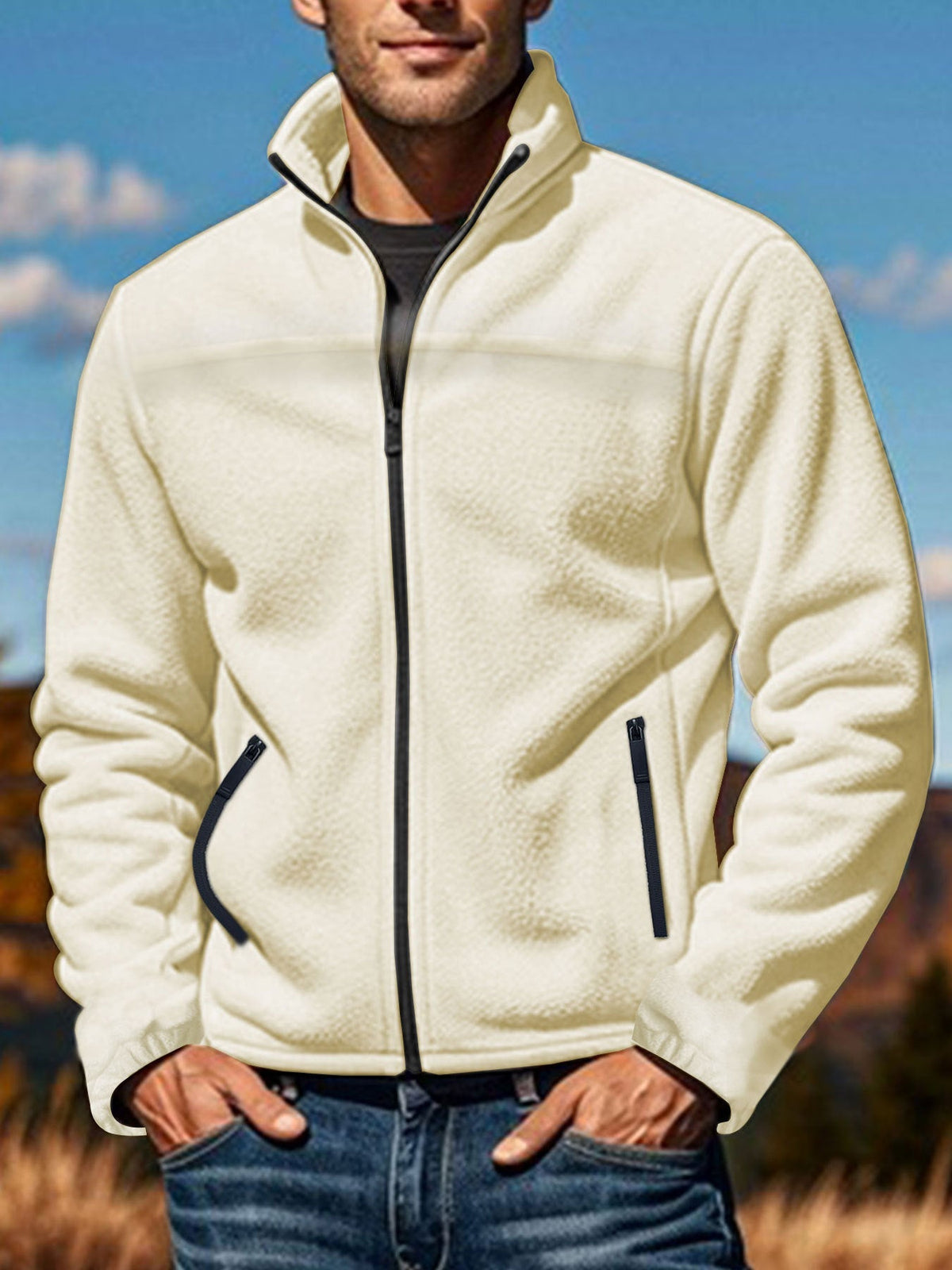 Helvano | Fleecejacke für Herren mit Stehkragen