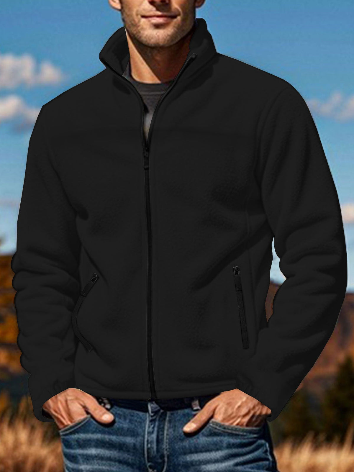 Helvano | Fleecejacke für Herren mit Stehkragen