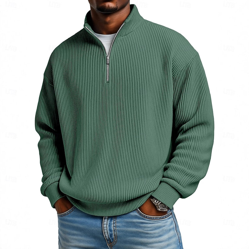 Helvano | Gerippter Troyer-Pullover für Herren