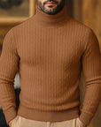 Helvano | Rollkragenpullover mit Zopfmuster für Herren