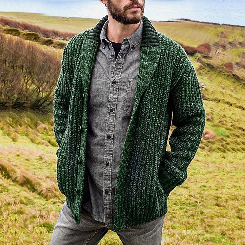 Helvano | Strickjacke mit Schalkragen für Herren
