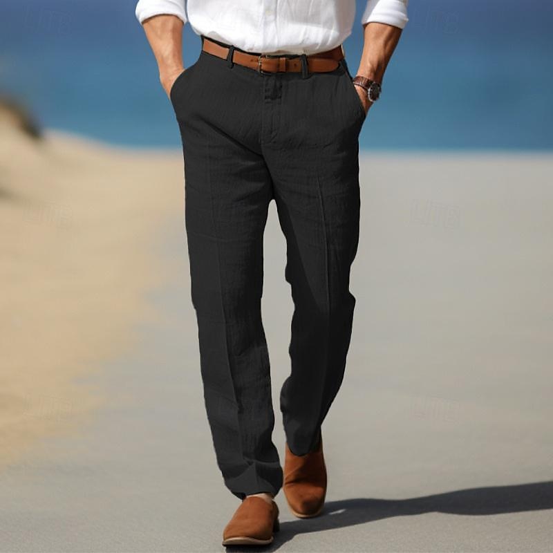 Helvano | Leinenhose für Herren mit Gürtelschlaufen