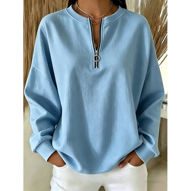 Helvano | Troyer-Sweatshirt mit Stehkragen für Damen