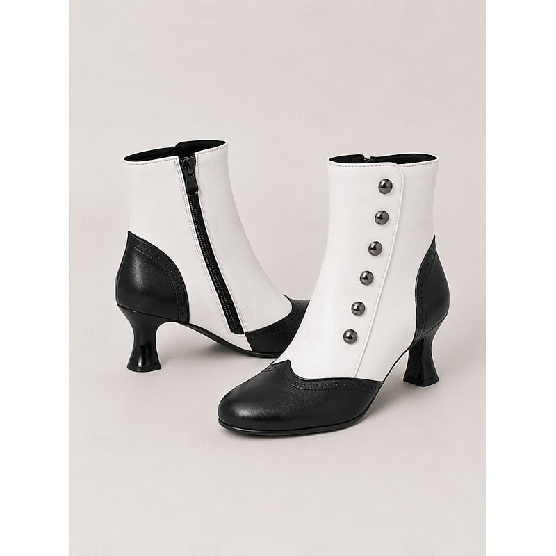 Helvano | Vintage Stiefeletten mit Knöpfen für Damen