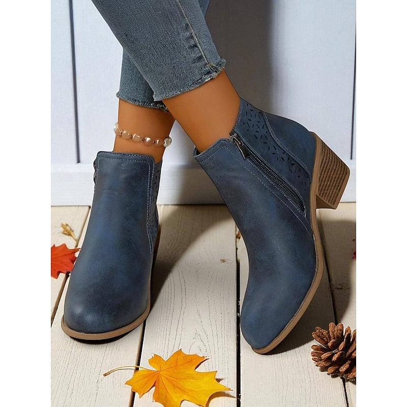 Helvano | Cut-out Stiefeletten mit niedrigem Absatz für Damen