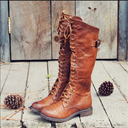 Helvano | Hohe Schnürstiefel im Reiterstil für Damen