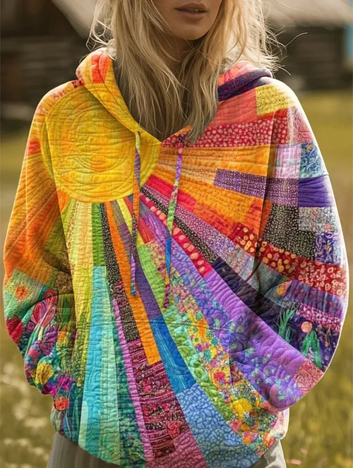 Helvano | Boho Patchwork-Hoodie für Damen