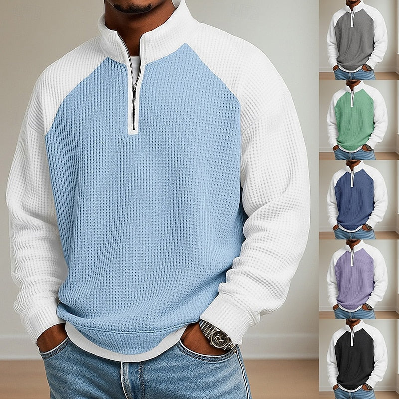 Helvano | Strukturierter Troyer-Pullover für Herren