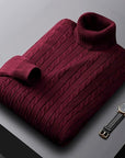 Helvano | Zopfstrick-Rollkragenpullover für Herren