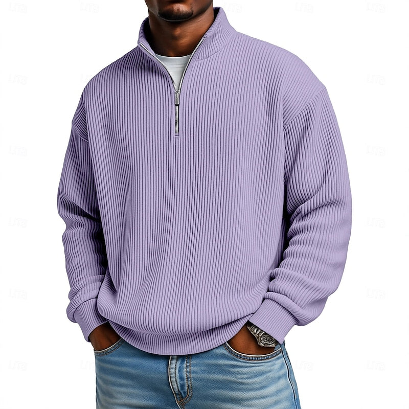 Helvano | Gerippter Troyer-Pullover für Herren