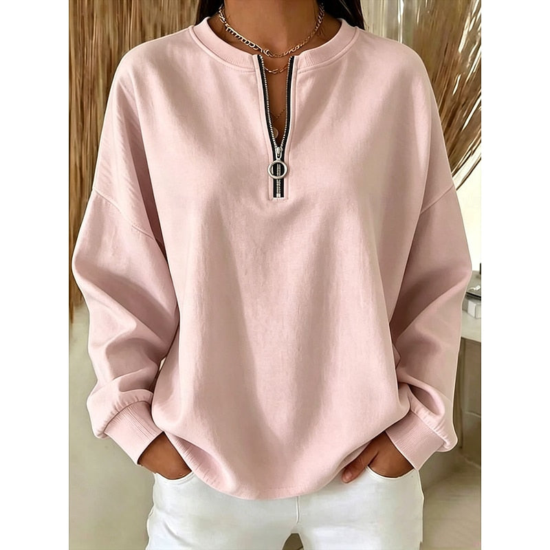 Helvano | Troyer-Sweatshirt mit Stehkragen für Damen