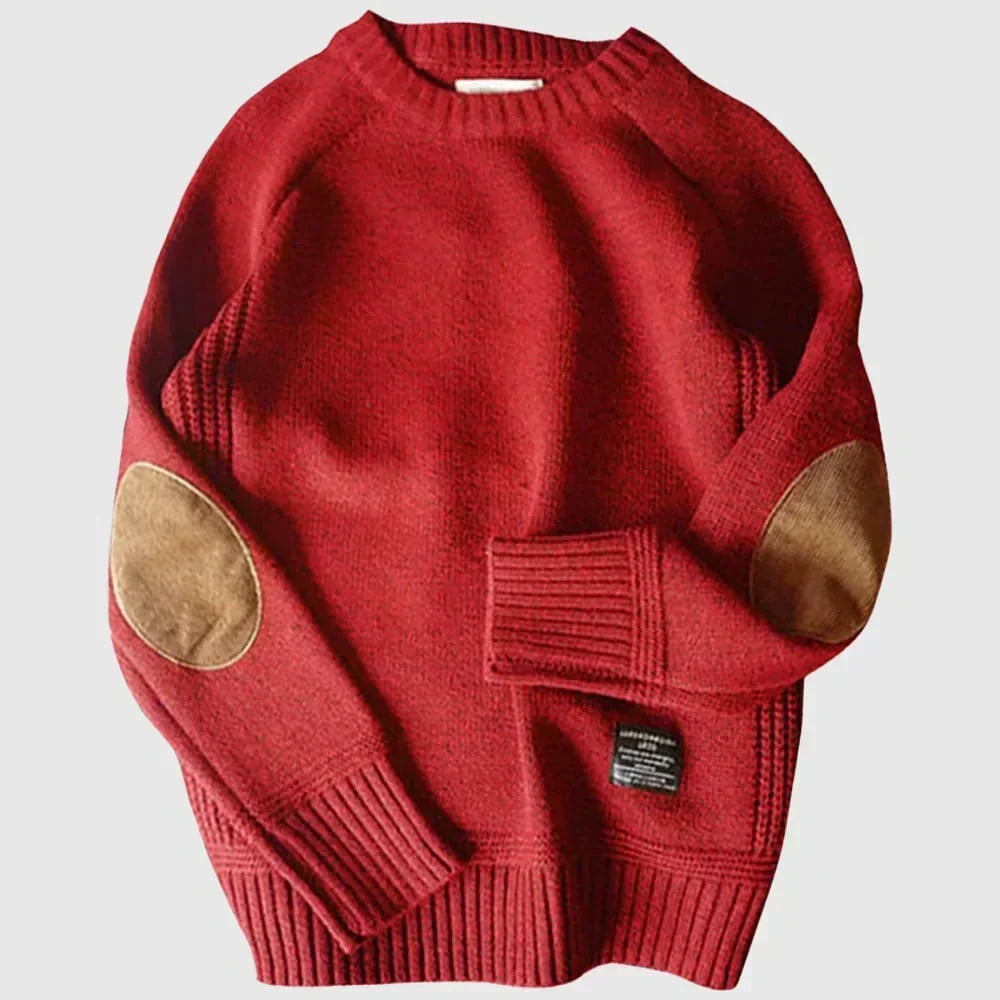 Helvano | Strickpullover mit Ellbogen-Patches für Herren