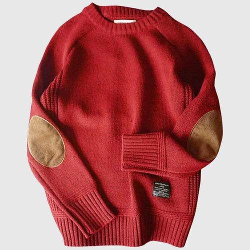 Helvano | Strickpullover mit Ellbogen-Patches für Herren