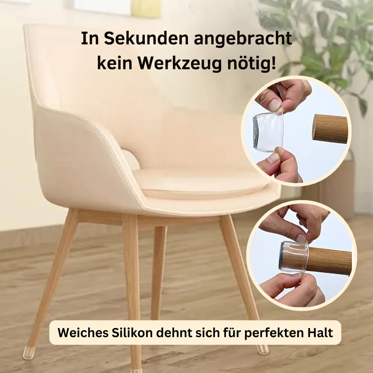 Helvano Silikon-Stuhlbeinschützer – in Sekunden angebracht, kein Werkzeug nötig