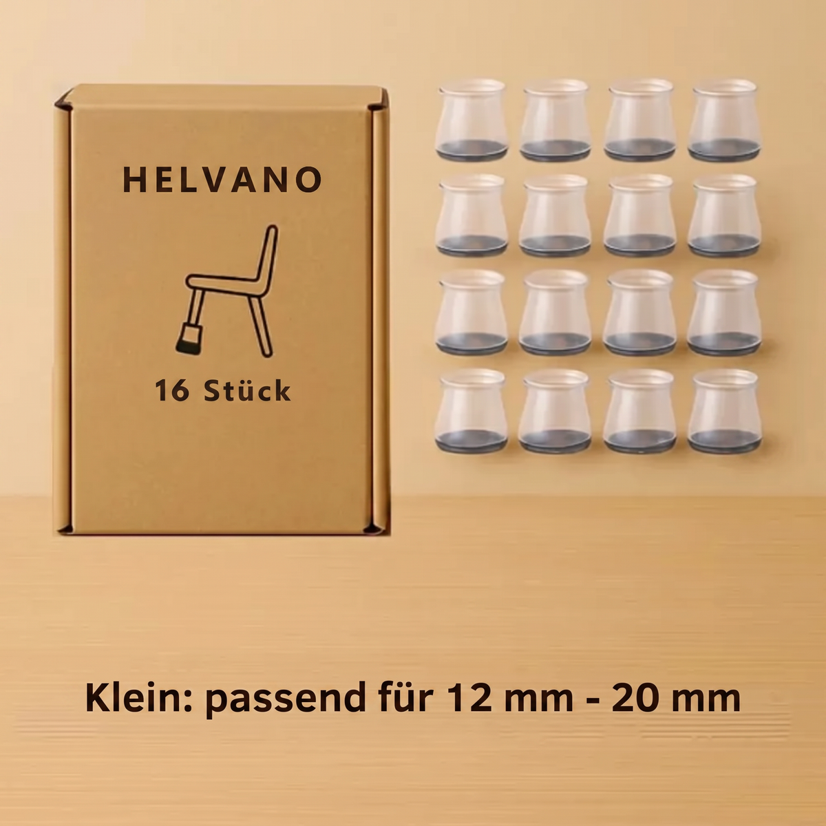 Helvano 16 Stück – Klein: passend für 12 mm - 20 mm