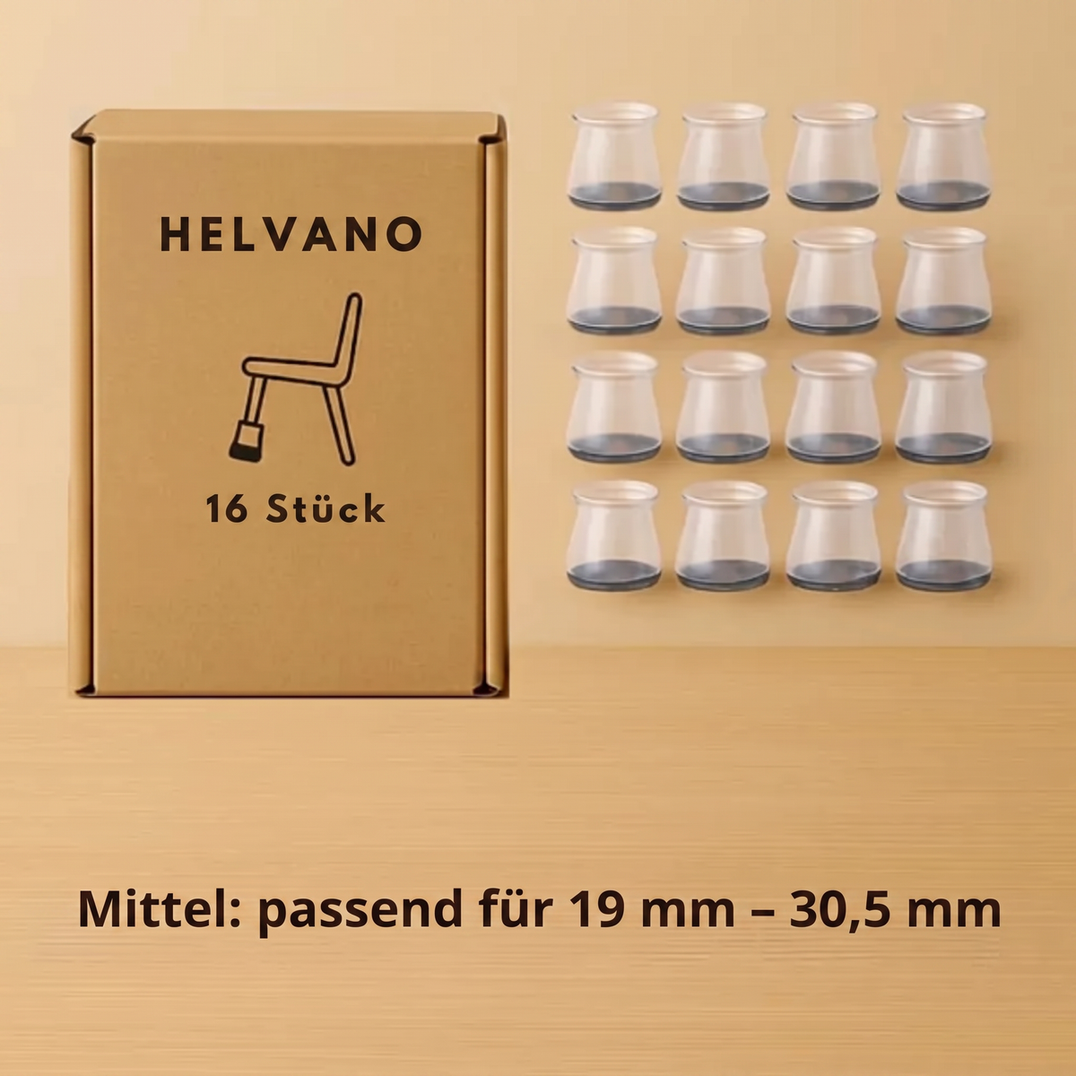 Helvano 16 Stück – Mittel: passend für 19 mm - 30,5 mm