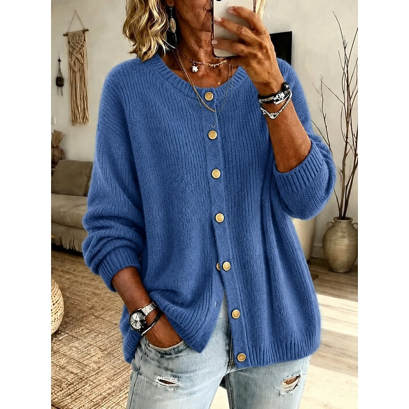 Helvano | Weiche Strickjacke mit Knopfleiste für Damen