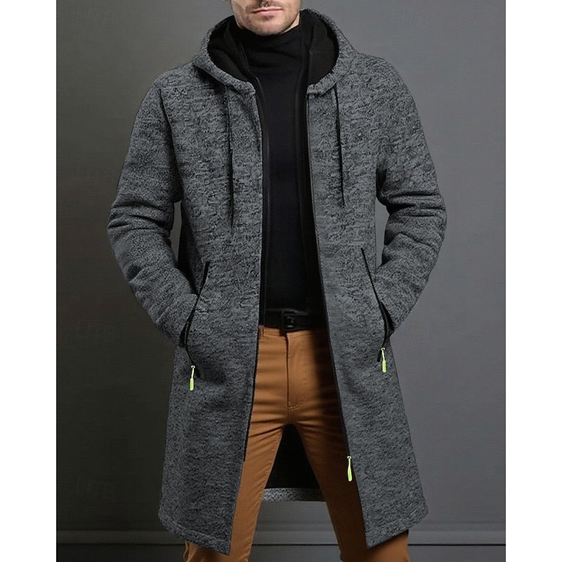 Helvano | Langer Herrenmantel mit Kapuze