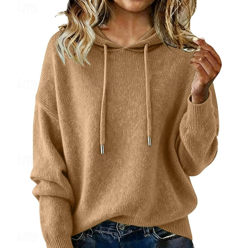Helvano | Lockerer Strickpullover mit Kapuze