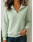 Helvano | Strukturierter Damen-Pullover mit Viertelzip