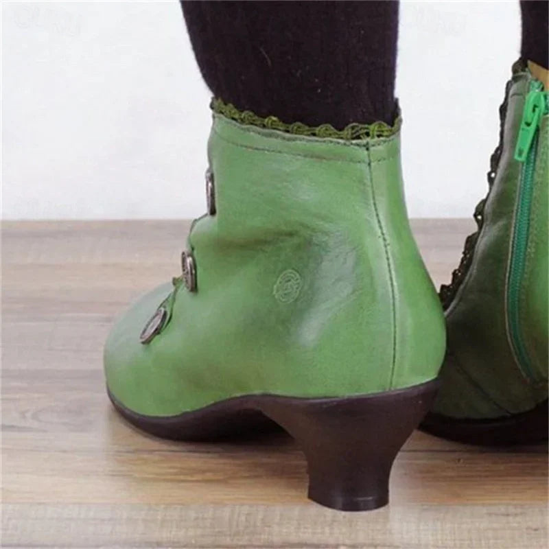 Helvano | Viktorianische Schnür-Stiefeletten für Damen mit Spitze
