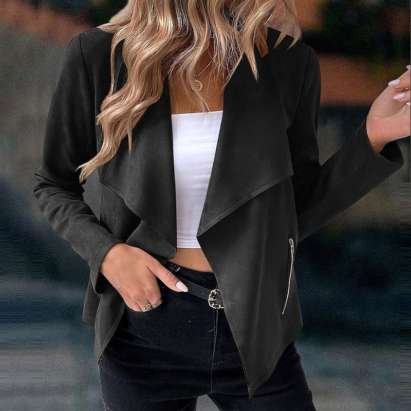 Helvano | Drapierte offene Jacke für Damen