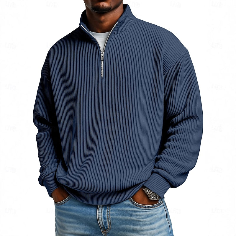 Helvano | Gerippter Troyer-Pullover für Herren