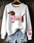 Helvano | Strickpullover mit Dackel-Motiv für Damen