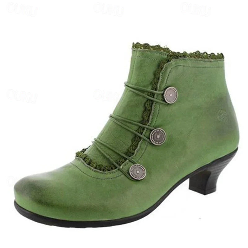 Helvano | Viktorianische Schnür-Stiefeletten für Damen mit Spitze