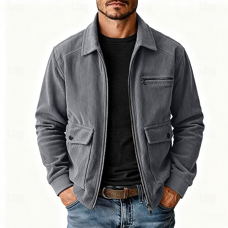 Helvano | Herrenjacke mit Rippkragen