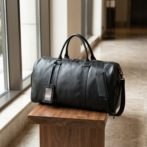 Helvano | Reisetasche aus Leder für Herren in Schwarz