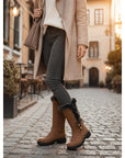 Helvano | Kniehohe Winterstiefel mit Plüschrand für Damen
