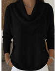 Helvano | Damen Strickpullover mit Wasserfallkragen